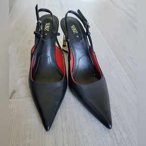 Sling back, pointy, black zara shoes size 39